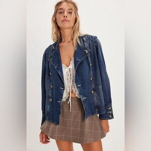 NWT FREE PEOPLE WE THE FREE IMOGENE DENIM OFFICERS JACKET